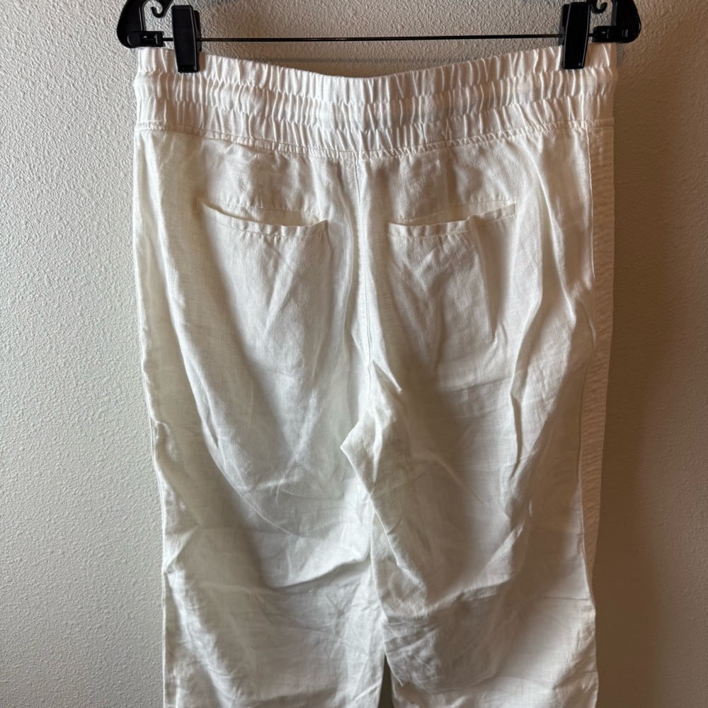 Athleta Cabo Linen Wide Leg Crop Pant White Casual Athleisure Active Women’s 6 - Picture 9 of 10